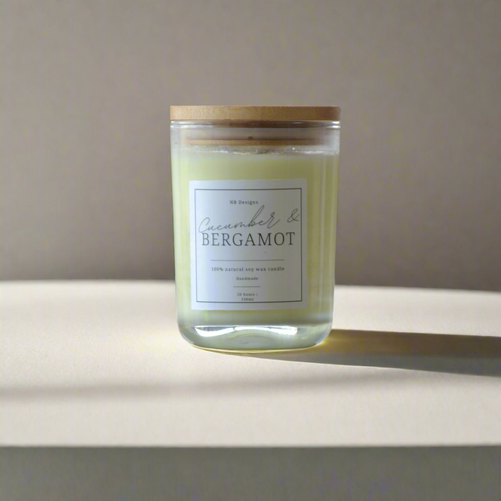 Cucumber & Bergamot Soy Wax Scented Candle