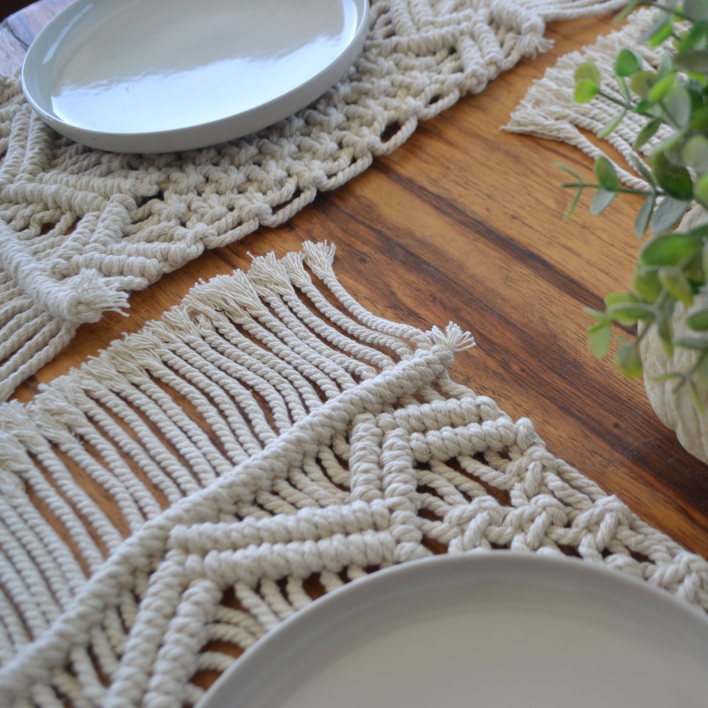 Pippa White Macrame Placemats (Set of 4)