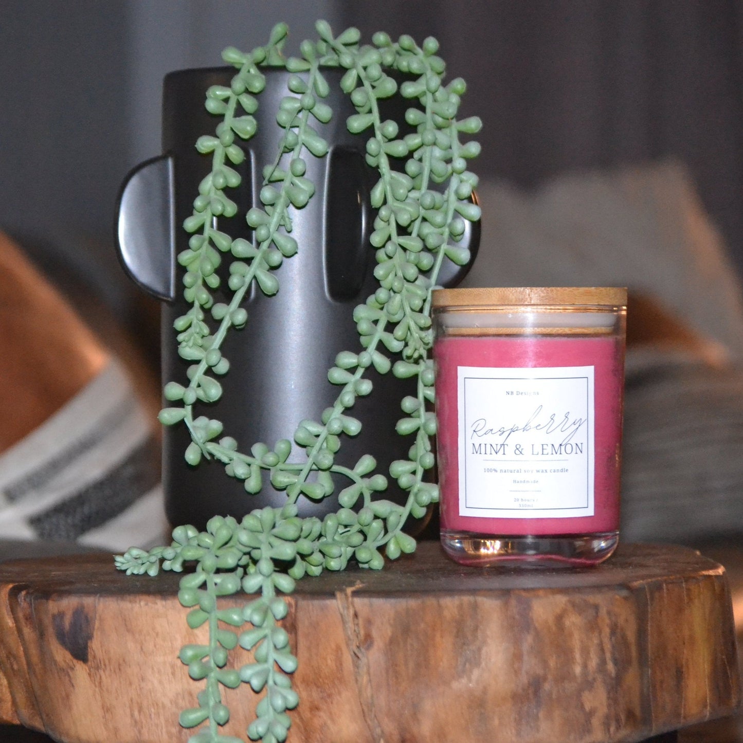 Raspberry, Mint & Lemon Soy Wax Scented Candle