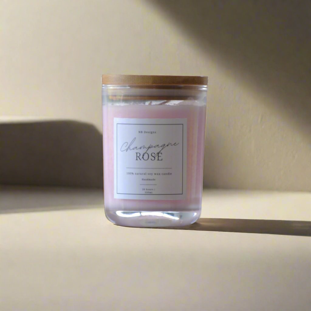 Champagne Rose Soy Wax Scented Candle