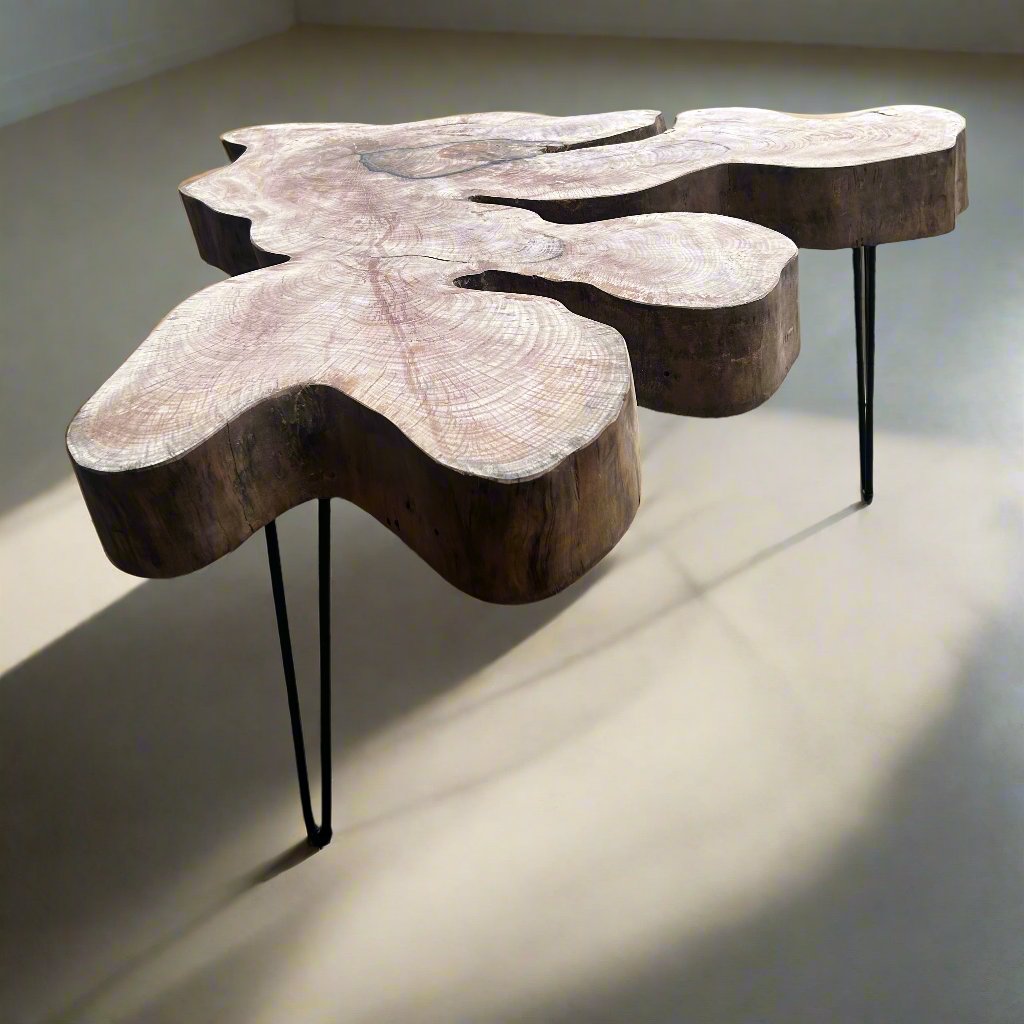 Raw Wood Curvy Coffee Table