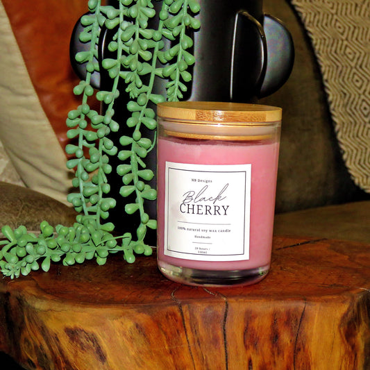 Black Cherry Soy Wax Scented Candle