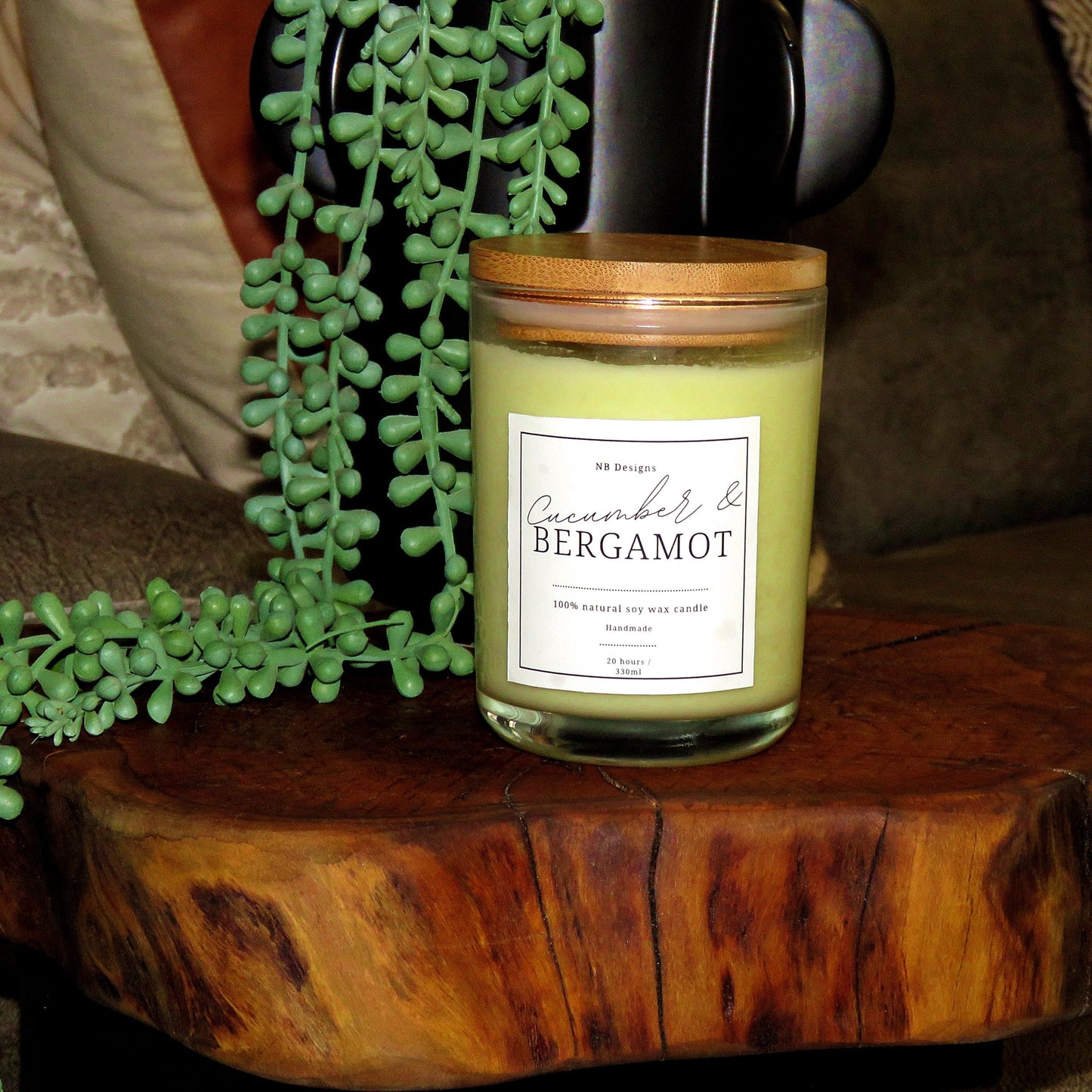 Cucumber & Bergamot Soy Wax Scented Candle