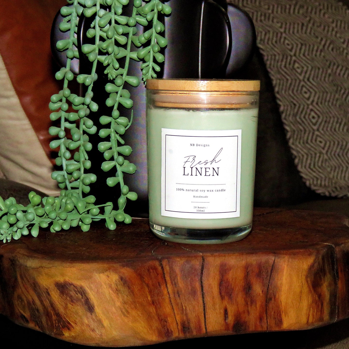 Fresh Linen Soy Wax Scented Candle