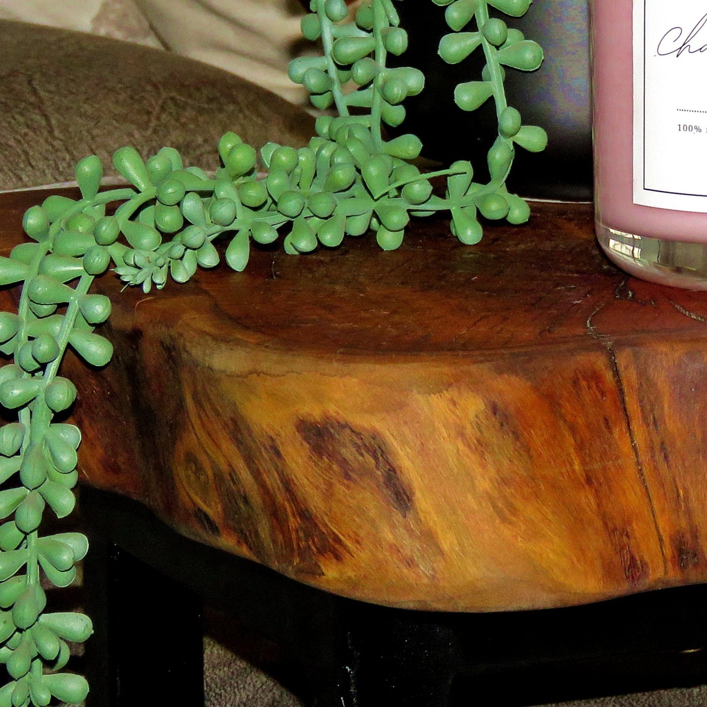 Raw Wood Couch Side Tables