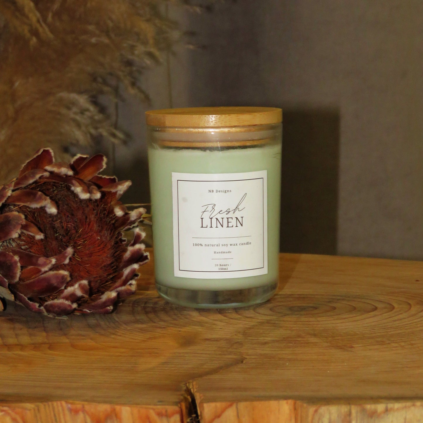 Fresh Linen Soy Wax Scented Candle